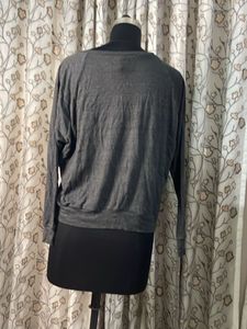 Grey Skull Print Long Sleeve Top