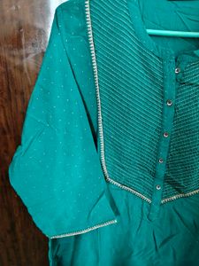 Teal Embroidered Kurta
