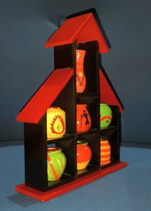 Hand-Painted Terracotta Pot Shelf Decor