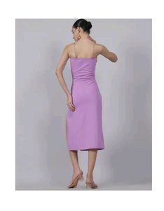 Lilac Midi Dress with Slit