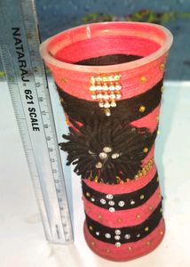 Vase Empty glass Stylish Rhinestone/unique piece