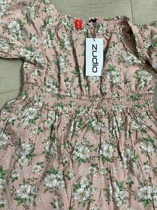 Pink Floral Off-Shoulder Smocked Dress