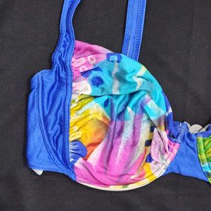 Vibrant Floral Print Bikini Bra