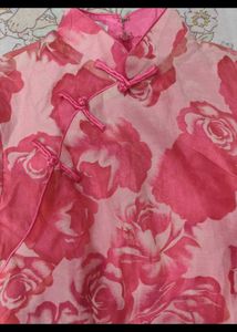 Chinese pink floral cheongsam