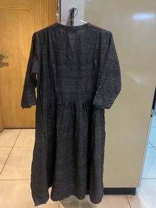 Charcoal Kurta With Embroidery