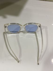 Clear Frame Blue Lens Sunglasses