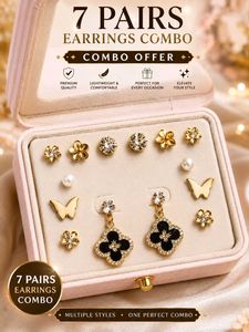 7 Pairs Earrings Combo Set