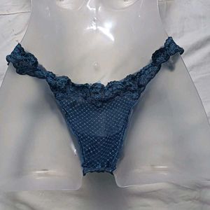 🪔 Sheer Blue Bikini Briefs with Bow Detail
