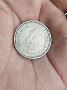 Silver Half rupee India 1945 George vi king