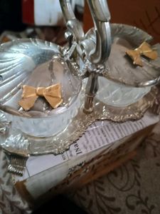 Elegant Silver Decorative Bowl Set