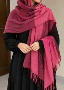 Pink & Black Fringed Dupatta
