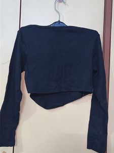 Black Asymmetrical Long Sleeve Top
