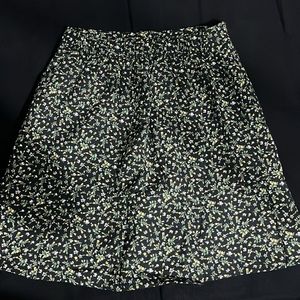 Black Floral Mini Skirt