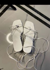 price drop Strappy White Flat Sandals