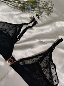 Size- 34B-36B Sheer Black Heart Print Bra