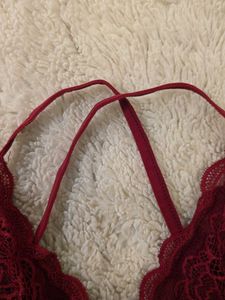 Burgundy Lace Halter Bralette