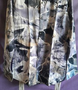 Men's Abstract Print Button-Up Shirt