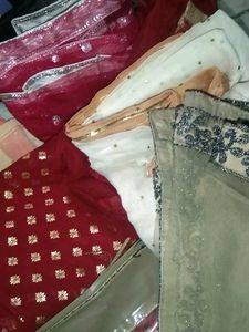 fancy Silver &amp; Black Border Cream Colour duppata