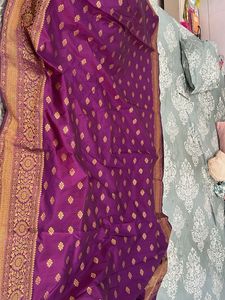 Purple Banarasi Silk Saree