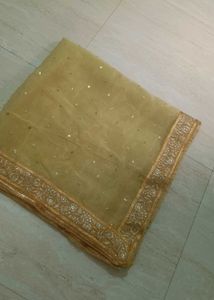 Mustard Yellow Peplum Lehenga Choli with Net Dupat