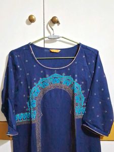 Navy Blue Kurta With Dupatta