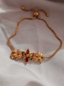 Gold Floral Adjustable Bracelet