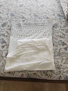 Elegant White Palazzos with Lace Detail