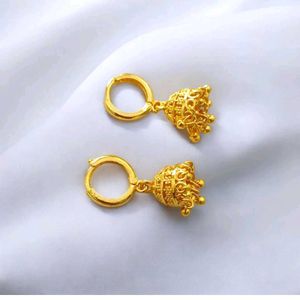Elegant Gold Plated Jhumka Earrings