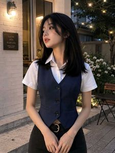 New with tag Chic Navy Blue Vest Top