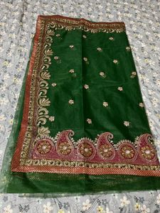 Elegant Green saree fully light weight