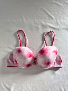 Pink Floral Padded Bra
