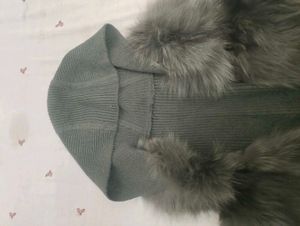 fur sweater with cap