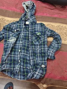 kidss Plaid Hooded Shirt