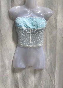 19279. Sheer Floral Lace Tube Top