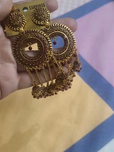 Boho Oxidized Jhumka Earrings