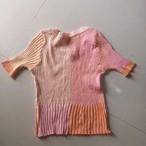 Color Block Ribbed Knit Top
