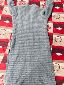Stylish Grey Striped Kurta with Embellishments