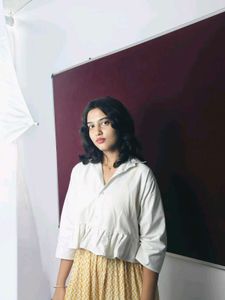 White Peplum Style Cropped Shirt