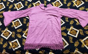 Pink Bell-Sleeve Kurti/Top 🌸
