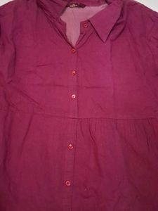 Burgundy Tiered Button-Down Dress