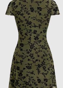 Olive Floral Print Mini Dress