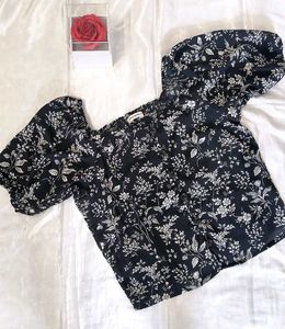 Chic Floral Puff Sleeve Top