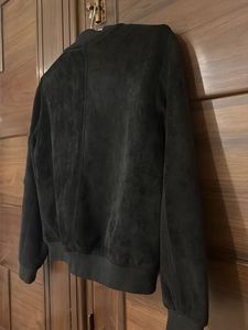 Black Suede Bomber Jacket