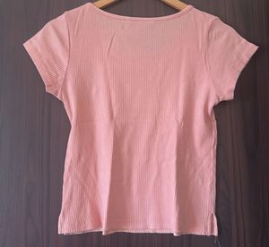 Pink Ribbed Tee