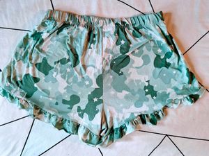 Cute Camo Sleep Shorts with Ruffles