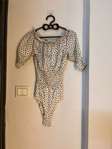 Polka Dot Off-Shoulder Bodysuit
