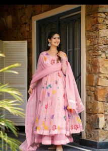 Pastel pink anarkali