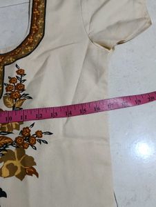 Beige Kurta with Pants Set