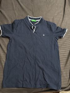 Benetton Navy Blue Polo Shirt