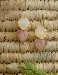 Elegant Dual Stone Drop Earrings